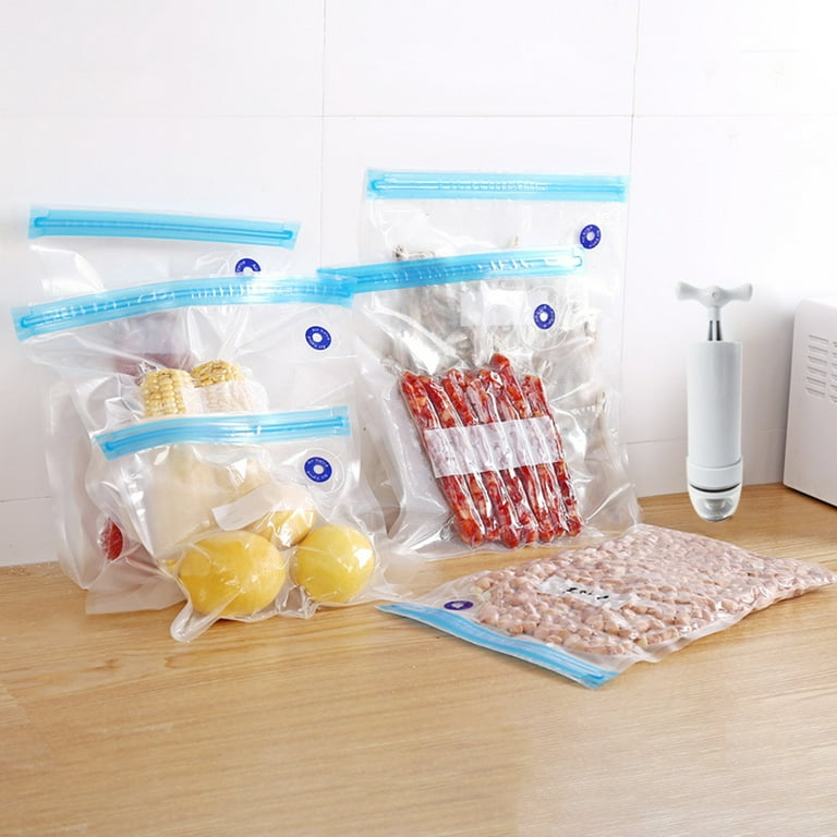 5Pcs Vacuum Sealer Bags Food Grade Large Capacity PE Meat Vegetable Storage  Sealer Bags with Air Valves Kitchen Supplies