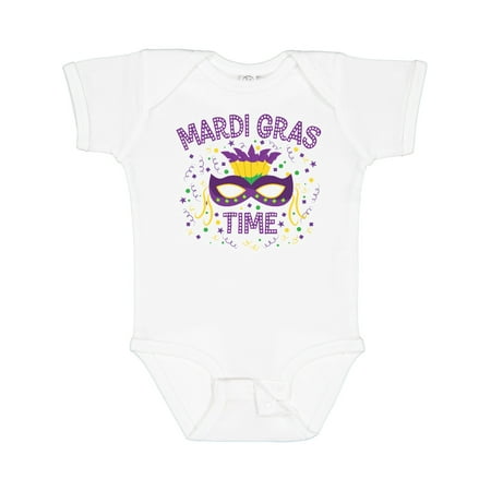 

Inktastic Mardi Gras Time Party Mask Gift Baby Boy or Baby Girl Bodysuit