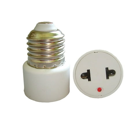 

Rosarivae 2pcs 220V E27 Base Lamp Holder Bulb Adapter Converter to US Plug 2 Hole Flat Socket for Home Fluorescent LED Lamps Conversion (White)