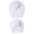 thumbnail image 2 of Otqutp 2PCS Turbans for Children Baby Hat Set For Women Family Toddler Boys Girls Cap Beanie Knotted Elastics Turban Solid Hat, 2 of 4