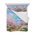 thumbnail image 7 of Wildflowers Twin Size Down Alternative Comforter, Lightweight Comforter Quilt Bedding Set with Pillow Shams Spring Country Oil Painting Floral Plant All Seasons Bed Comforter Duvet Insert 68"x86", 7 of 7