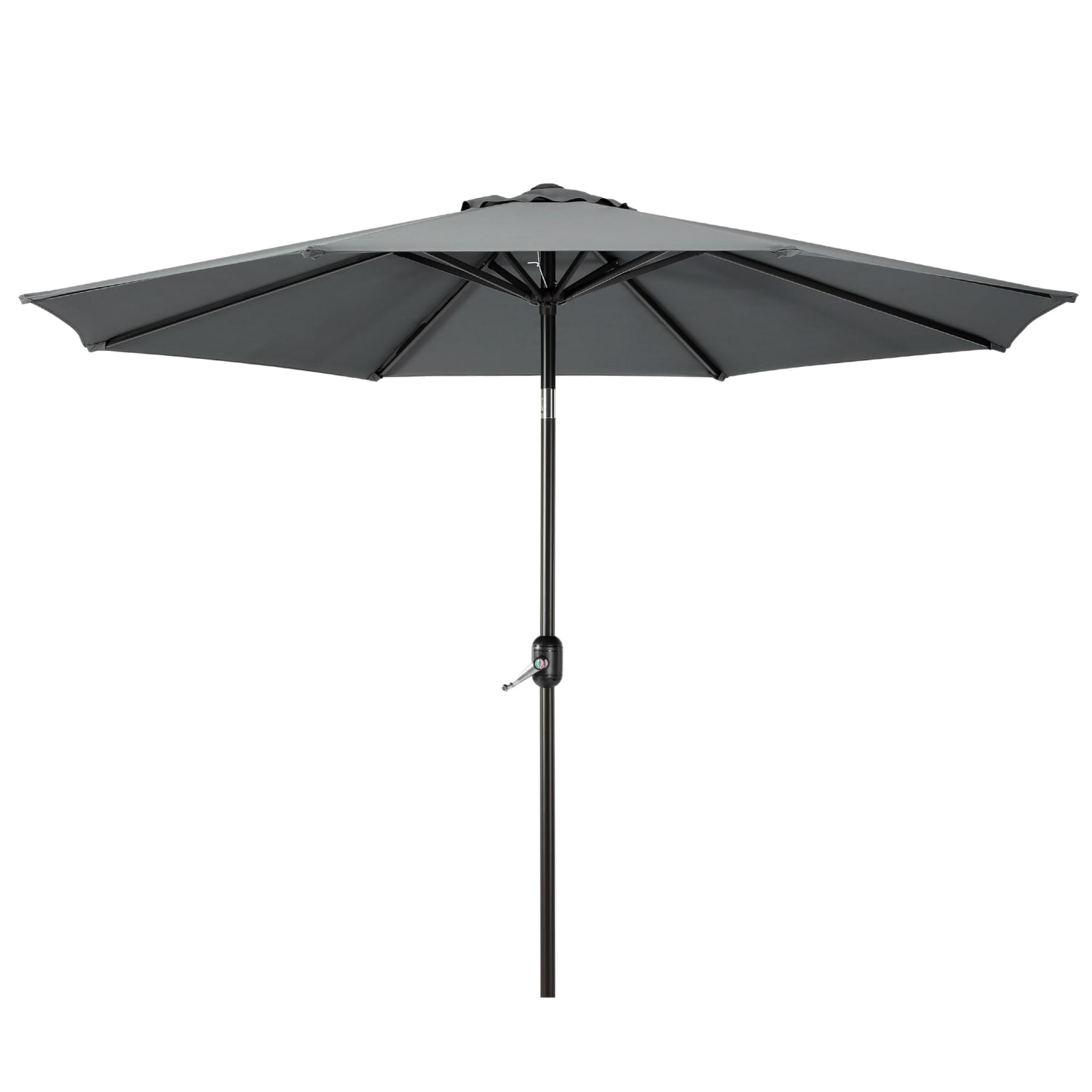 WestinTrends Paolo 9 Ft Outdoor Umbrella, Patio Shade Market Table Umbrella with Push Button Tilt and Easy Open Crank, Gray
