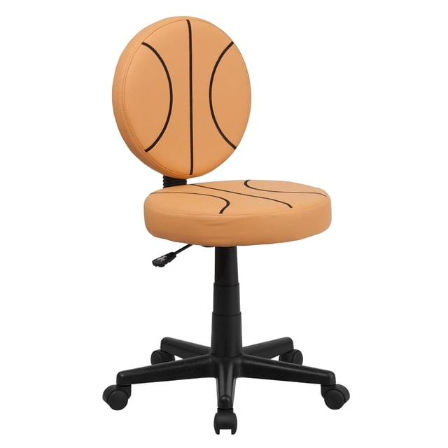 Scranton & Co Vinyl Basketball Task Office Chair in Black/Orange