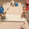 thumbnail image 3 of yeacher Wooden Duel Puppet Balloon Pop Game - Handcrafted Bamboo Figure with 50 Random Colored Balloons for Two-Player Battle Fun, 3 of 7
