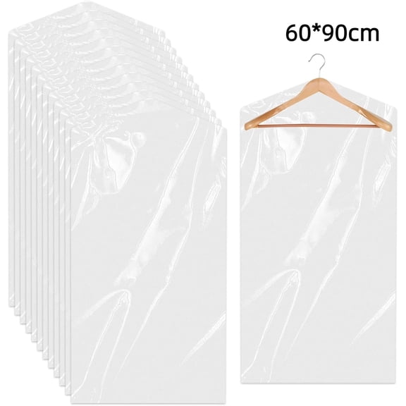 23 x 35 Inch Garment Bags for Hanging Clothes, 24 Packs Plastic Suit Bags for Closet Storage, Waterproof Suit Cover Bags for Coats, Jackets, Shirts (Clear)