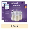 (2 pack) Philips Avent Natural Baby Bottles with Natural Response Nipples (Medium Flow, Flow 3), 9oz, 3-Pack, SCY903/93