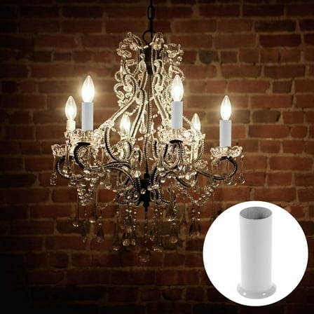 RENACLIPY Decorative Metal Candle Covers 6 Pieces White Chandelier Light Accessories for Home Decor