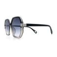 thumbnail image 6 of Womens Octagon Butterfly Designer Oversized Fashion Plastic Sunglasses Black Clear - Smoke, 6 of 8