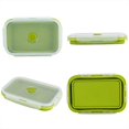 thumbnail image 3 of 800ml Silicone Collapsible Portable Lunch Box, Foldable Food Storage Container, Green, 3 of 4