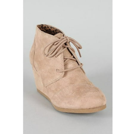 Leather Lace Up Combat Boots - City Classified Rex Women's Lace Up Faux Leather Ankle Wedge Boots