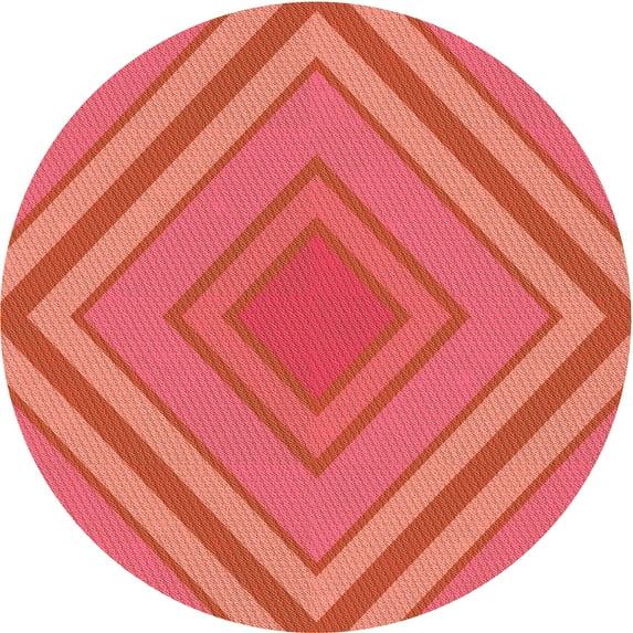 Ahgly Company Machine Washable Indoor Square Transitional Red Area Rugs, 3' Square