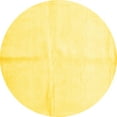 thumbnail image 1 of Ahgly Company Machine Washable Indoor Round Solid Yellow Modern Area Rugs, 8' Round, 1 of 4