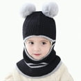 thumbnail image 3 of Karoyedx Toddlers Scarves Windproof Hat Thick Baby Caps Warm Ski Scarf Hat Kids Hood Knitted Cycling Winter Thermal Earflap Toddler Kids Hat F Size,One Size, 3 of 3