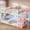 Pink, variant on Low Bunk Bed Twin Over Twin with Storage Stairs & Dual Level Guardrails, LED Floor Bunk Bed with Drawers, Charging Station, Metal Bunk Bed Frame, Space Saving