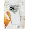 thumbnail image 2 of Cute 3D Glitter 14 Case, Sparkling Aesthetic Heart Gems Bling Case, Pretty Shine Colorful Diamond Soft TPU Bumper Case for Women Girl-Clear, 2 of 13