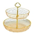 thumbnail image 1 of Soporte para cupcakes de 2 niveles, soporte para pasteles, estante para postres, plato de exhibición, mesa para aperitivos y frutas Dorado, 1 of 9