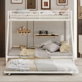 thumbnail image 2 of Harper & Bright Designs Metal Bunk Bed with Twin Trundle, Twin Over Full  Bunk Bed Frame with Ladder and Safety Rails for Bedroom, White, 2 of 11