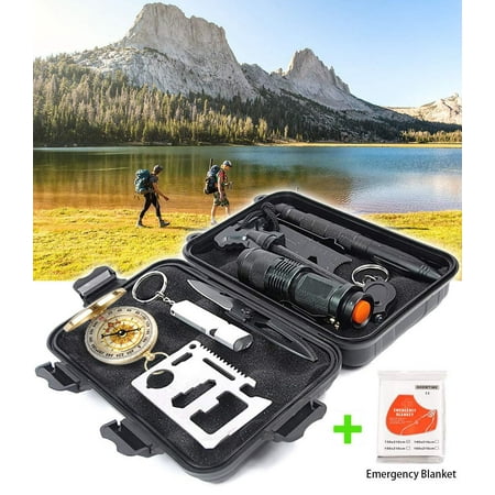 Revelook Emergency Survival Kit - Graduation Fathers Day Birthday Best Gifts for Men Son Dad Him Boy Hunter - 11 in 1 EDC Multitool Multifunction Camping Gear Fishing Earthquake Hunting (Best Car For Fishing Gear)