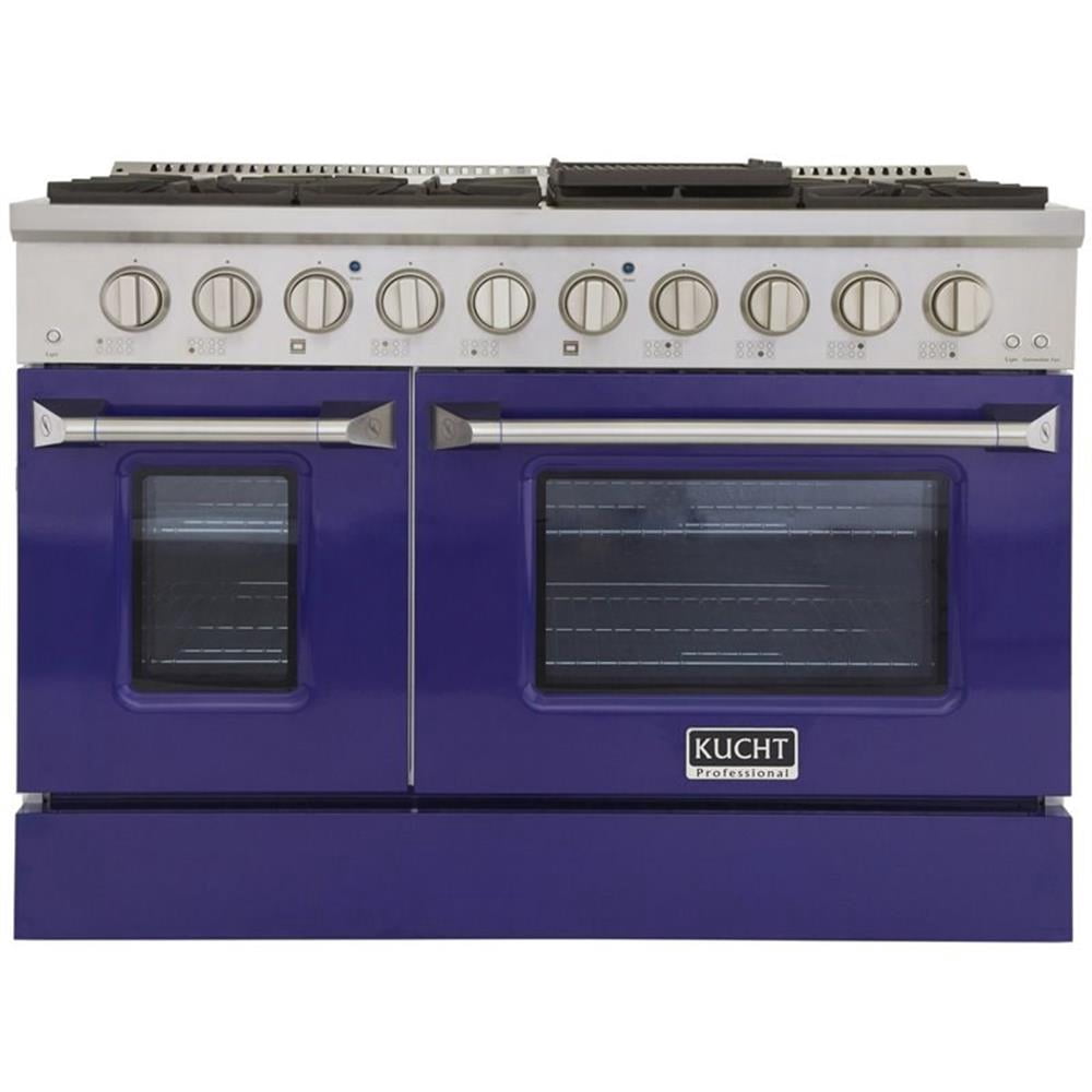Kucht Professional 48" Stainless Steel Natural Gas Range in Silver/Blue