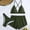 Army Green, variant on Sakmal Bikini Sets for Women Tummy Control 3 Piece Back Smoothing Swimwear Green Holiday Solid Womens Bathing Suits XL