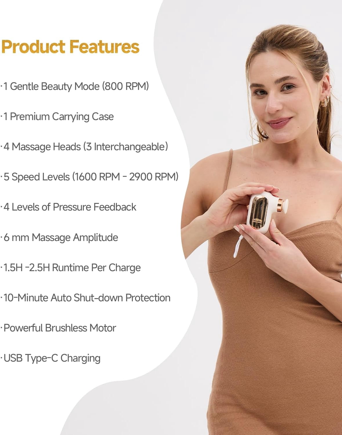 Mini Massage Gun Travel Size, Powerful Small Deep Tissue Muscle Massager for Neck Shoulder Thigh Scalp Quiet Pocket -HSA Eligible