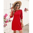 thumbnail image 3 of Vestido de verano LUYAA 2025 para mujer rojo poliéster/rayón/spandex, 3 of 6