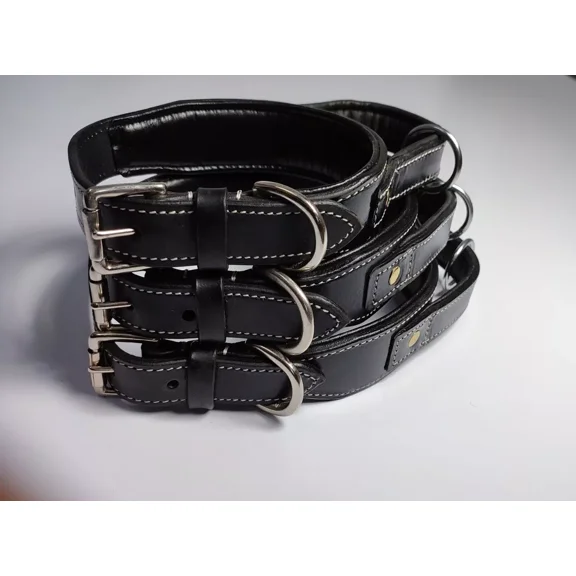 Shwaan Leather Dog Collar Genuine Tooled Floral Pattern Small