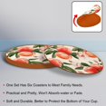 thumbnail image 4 of Peach 6PCS Round Microfiber Leather Coasters Set, 11x11 cm/4.3x4.3 in, Drink Mats for Table and Absorption, Stylish Beverage Coasters for Home and Office Décor, 4 of 6