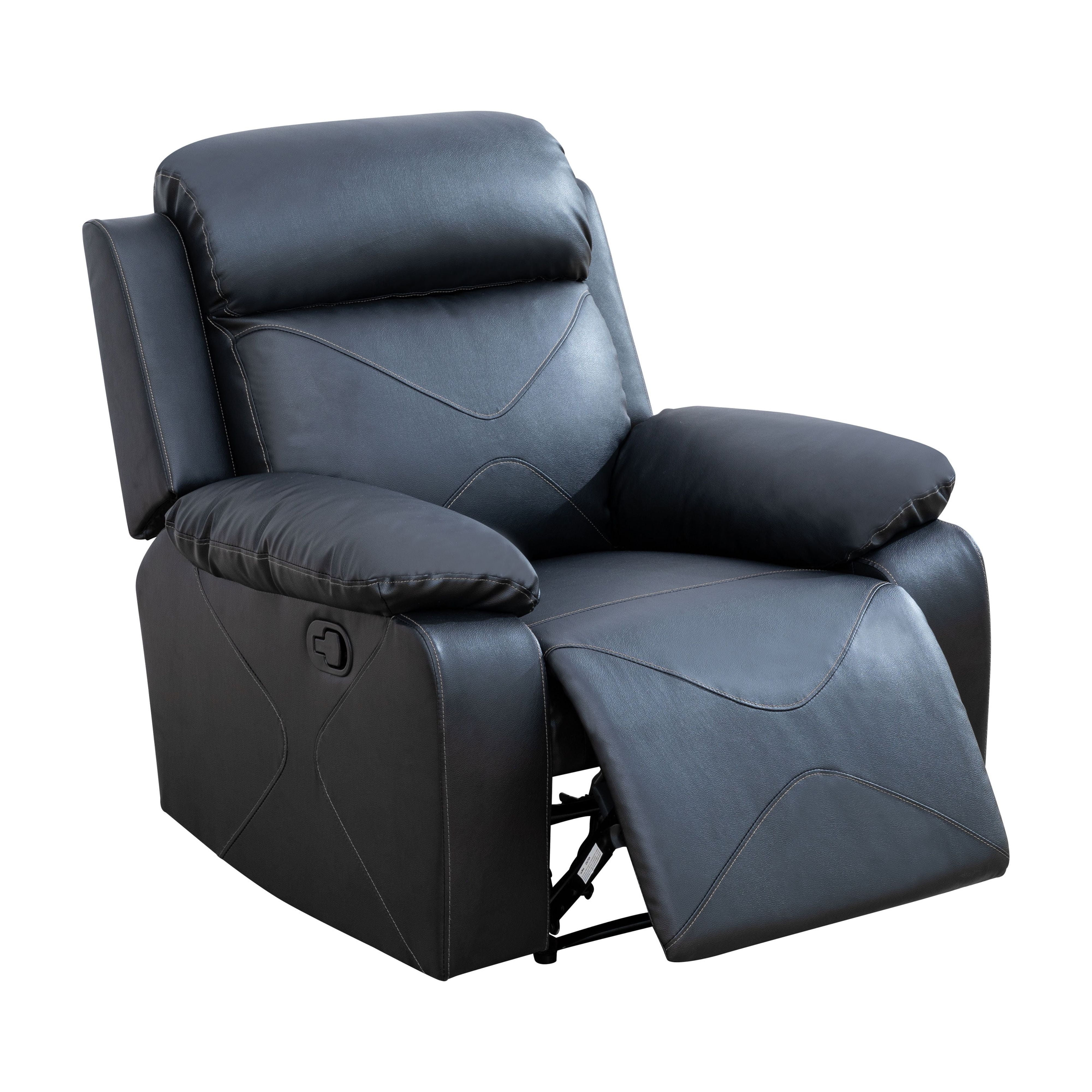 MAYEERTY Modern Breathable & Stylish Sofa Breathing Leather 3 - Piece Couch Set for Living Room，Black