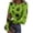 AL24_Light Green, variant on IYYVV Womnes Halloween Shirts Ribbed Round Neck Slim Fitted T Shirts Classic Pumpkin Print Long Sleeve Tee Tops Multicolor 2XL