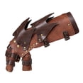 thumbnail image 3 of Moda Unisex Codo de material cuero Medio Guantes de conducción Novedad Halloween Steampunk Calentadores de pierna Guantes de si marrón Salvador Manopla estilo Steampunk, 3 of 5