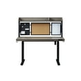 thumbnail image 3 of KOWO 55" K305 Electric Height Adjustable Standing Desk with Back Board and Drawer, Grey Oak/Black, 3 of 7