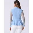 thumbnail image 4 of DARING DIVA Mesh Sheer Keyhole Peplum Top XL Light Blue, 4 of 6