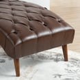 thumbnail image 6 of Classic Faux Leather Upholstered Chaise Lounge, Button Tufted Sleeper Lounge Chair with Solid Wood Pillow for Living Room Bedroom, 6 of 13