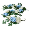 thumbnail image 2 of Blue And White Hydrangea Garland 6 Ft Artificial Flower Vine With Leaves 1 Pack For Fireplace Mantel Wedding Arch And Spring Home Decor, 2 of 6