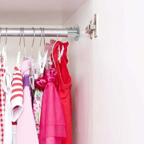 Heavy Duty Stainless Steel Clothes Rod Sockets Round Closet Rod Holders Wardrobe Flange Holder For Home Hotel Mall Curtain Rod Holders Brackets