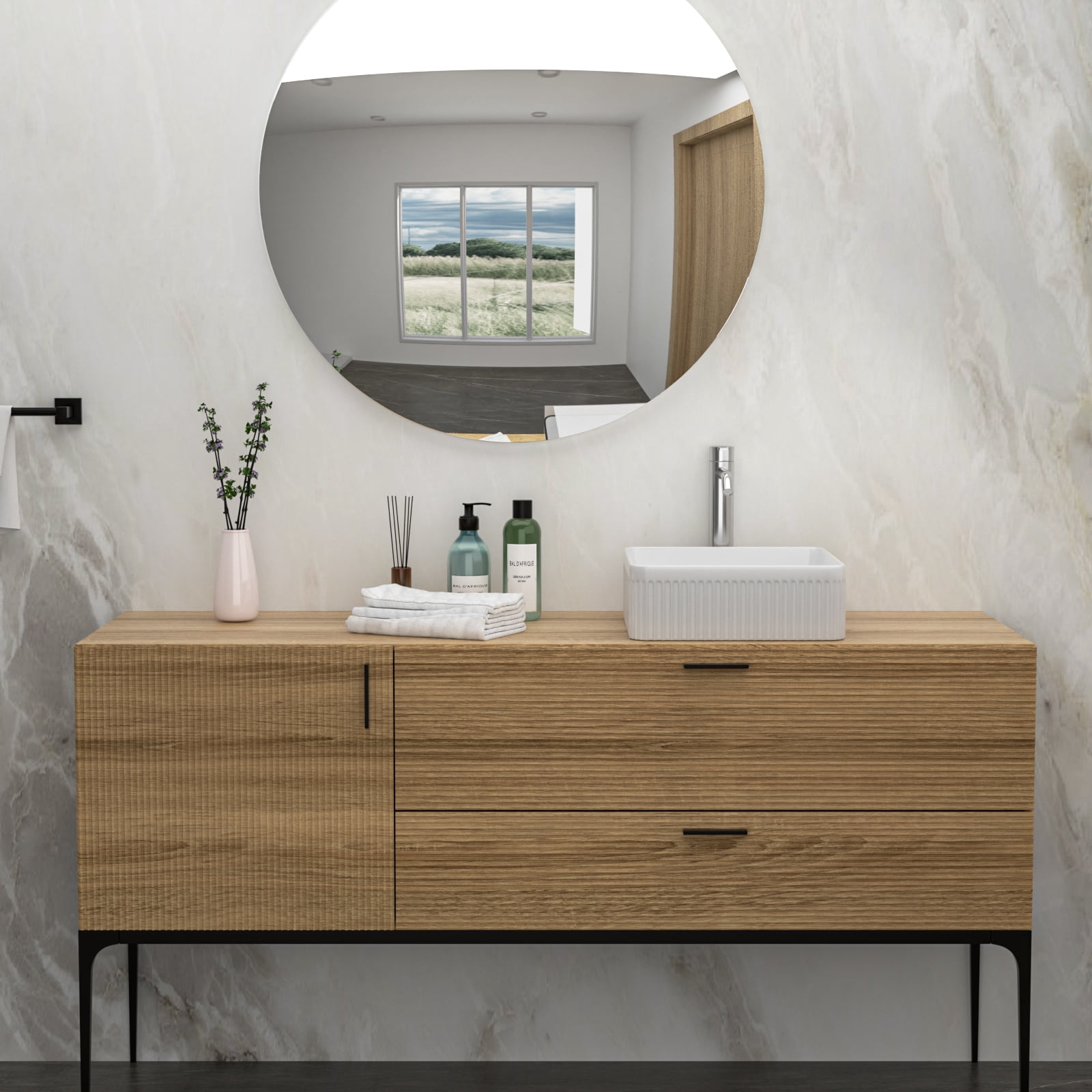 15.69"×15.69"×5.13" White Ceramic Rectangular Countertop Bathroom Sink