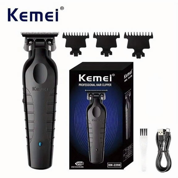 Kemei 1200mAh Rechargeable Cordless Hair Trimmer KEMEI KM-2299 USB Fast Charging Barber Machine Blades Hair Cutter Body Hair Trimmer