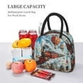 thumbnail image 5 of Balery Red Train Hot Air Balloon Pattern Lunch Bag Women, Lunch Box, Lunch Bag, Small Leakproof Lunch Tote Large Capacity Reusable Insulated Cooler Lunch Container-One Size, 5 of 6