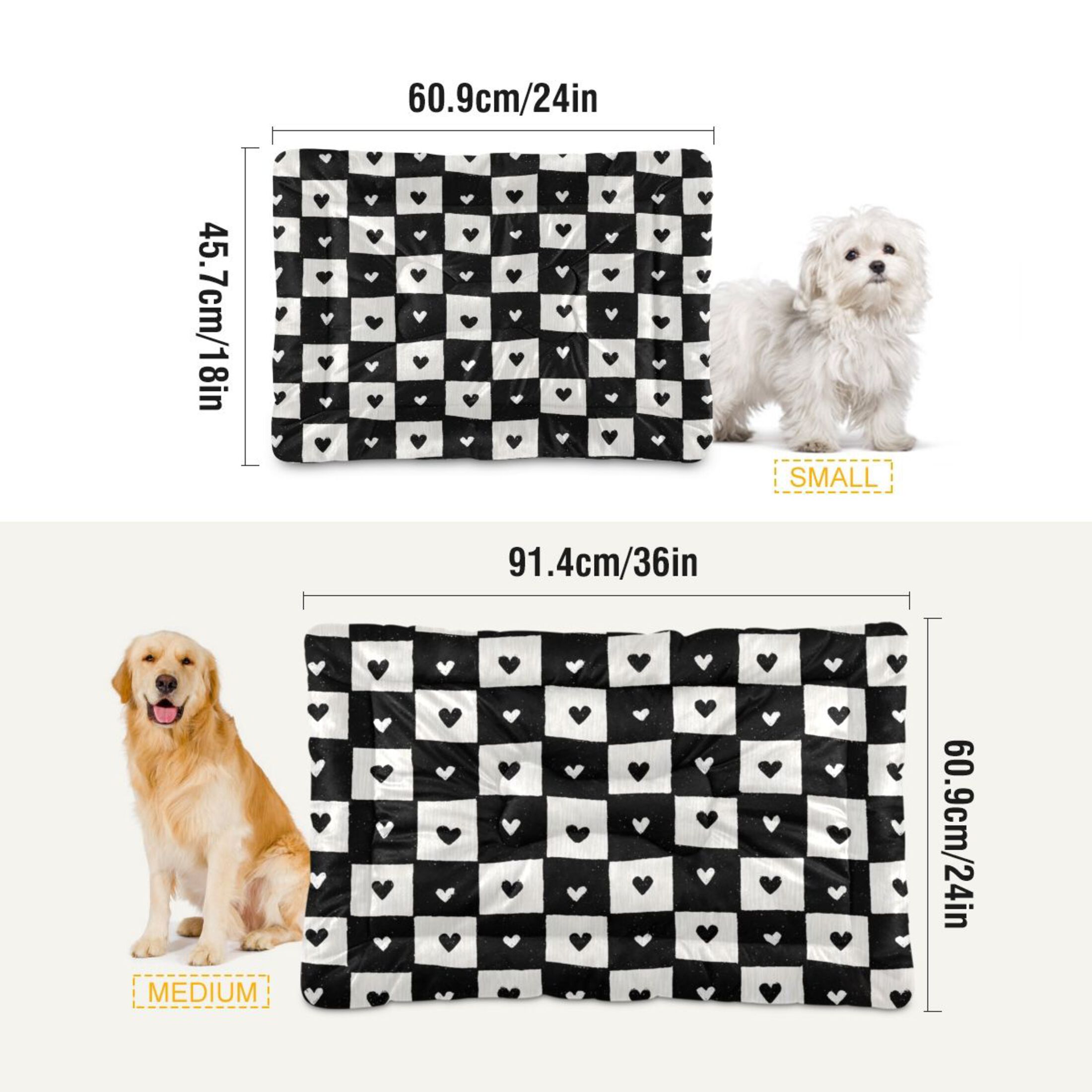 Cozy Mat Pet Bed Indoor Outdoor Warm Soft For Cat Dog Puppy(S/M) Checkered Small Hearts