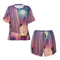 thumbnail image 4 of Lsque Dreamy Moonlit Window Women's Short-Sleeved Pajama Set - 2 Piece Soft and Lightweight Sleepwear Set-4X-Large, 4 of 9