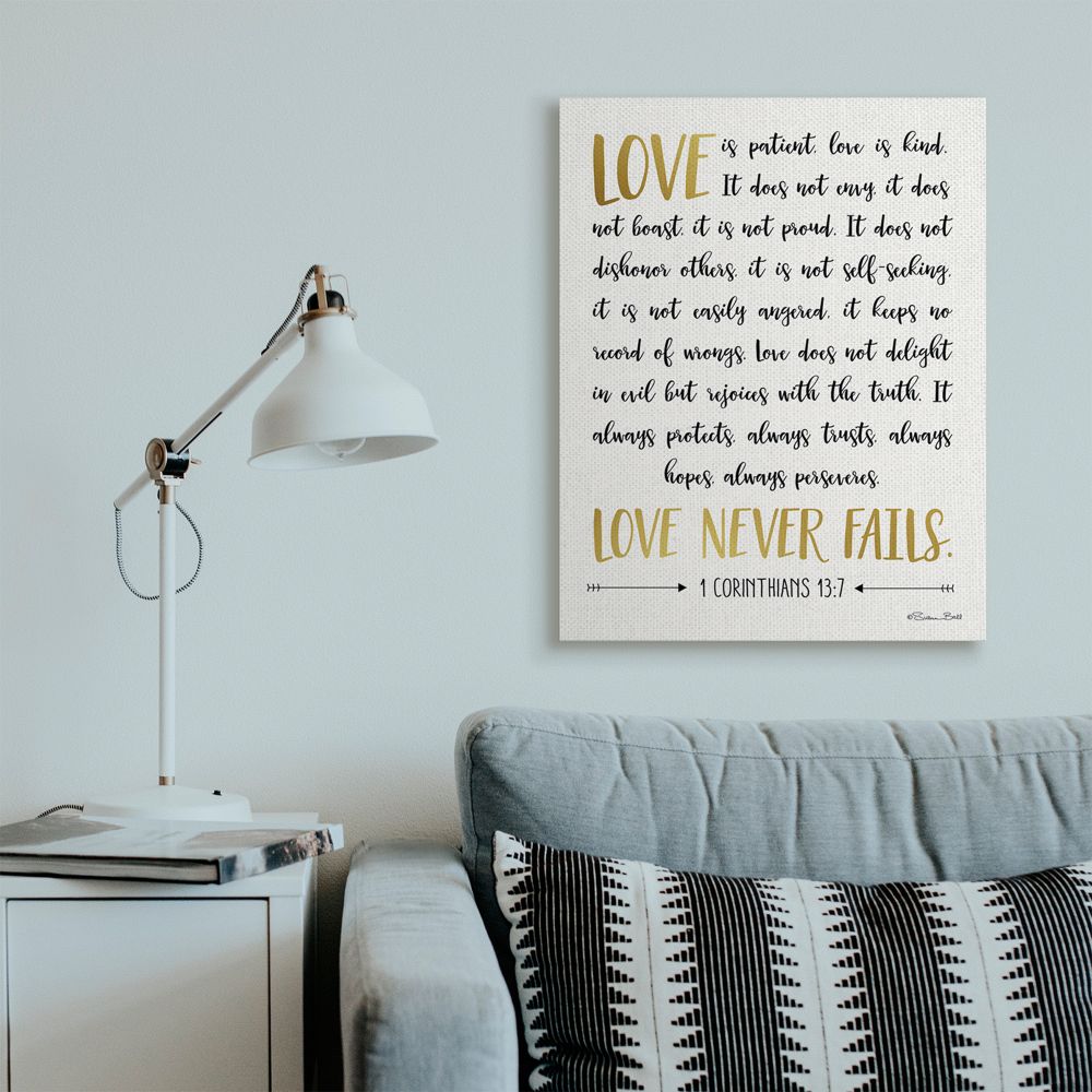 Stupell Industries Love Is Patient Psalm Faith Based Word Design Designed by Susan Ball