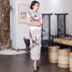 thumbnail image 1 of ALSLIAO - Vestido tradicional chino cheongsam para mujer, con abertura por encima de la rodilla, color blanco, talla XL, 1 of 8