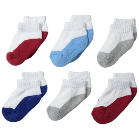 Fruit of the Loom Boy`s Infant/Toddler Core 6 Pack Low Cut Socks, 1.5-4 ...