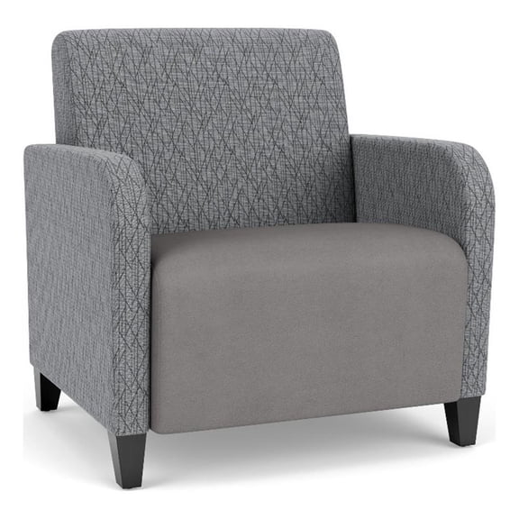 Siena Lounge Reception Oversize Guest Chair / Black Steel Legs / Gray / Gray
