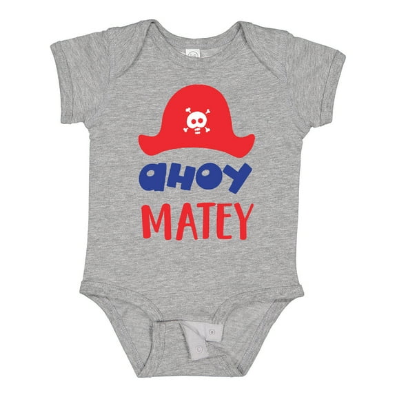 Inktastic Ahoy Matey, Pirate Hat, Skull and Bones, Pirates Boys or Girls Baby Bodysuit