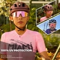 thumbnail image 2 of Gafas de ciclismo KAPVOE polarizadas UV400 para hombres y mujeres color rosa, 2 of 6
