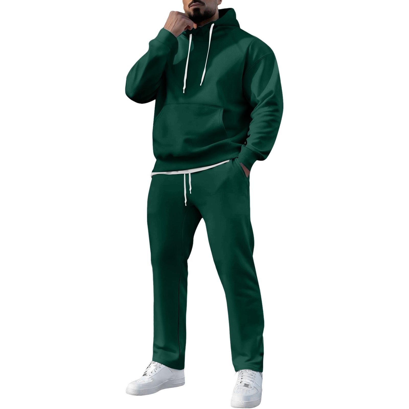 Blekii Women's Solid Colour Hoodie And Sweatpants Set, Matching