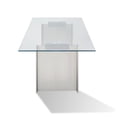 thumbnail image 3 of Modus Furniture 84 inch Rectangular Dining Table Ultra Clear Glass and brushed Stainless Steel, 3 of 7