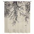 thumbnail image 2 of Beige Black Branches Sheer Curtains 63 Inches Long, Botanical Dead Tree Birds Light Filering Curtains, Breathable Simi Curtain Privacy Drapes for Living Room Bedroom Lightweight Window Treatment, 2 of 9